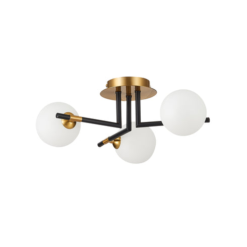 Flush luminaire in Matt Black Antique Brass LL00013